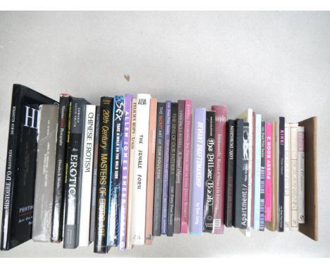 A collection of 35+ erotica books, including Tom Poulton, Erotic Print Society, Erich von Gotha, Loic Dubigeon, David Wilde e