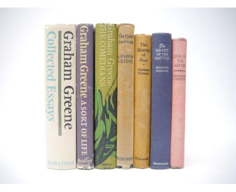 Graham Greene, 7 titles: 'The Ministry of Fear', London, Heinemann, 1943, 1st edition, original cloth, 'The Quiet American', 