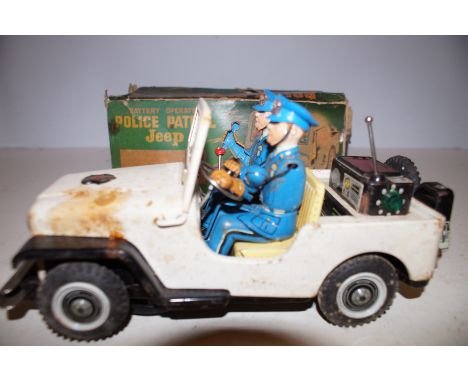 Vintage police patrol model jeep