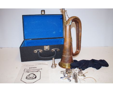 Girl Guide bugle, B.B.I.M Limited with fitted case &amp; mouth pieces