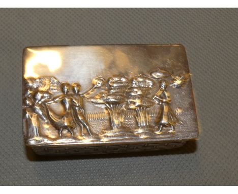 Silver lidded snuff box, stamped 925