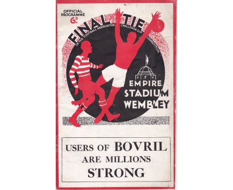 1934 FA CUP FINAL   Official programme, Manchester City v Portsmouth, 1934 Cup Final, minor creasing, slight marks, rusty sta