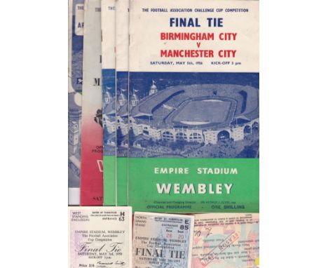 FA CUP FINALS     Five FA Cup Final programmes 1952 (programme only), 1955 (with song sheet and ticket), 1958 (with team shee