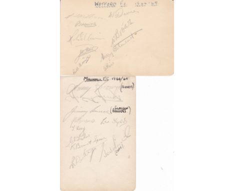 MILLWALL / WATFORD 44-45   Two album pages from the Sailor Brown collection, Millwall 44/5 ( 10 signatures including guests B