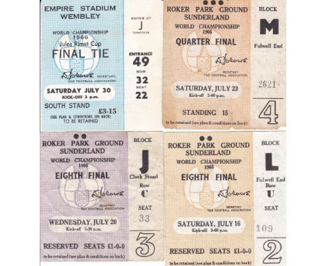 WORLD CUP 1966   Collection of 31 match tickets from the 1966 World Cup, one group ticket is missing, 13/7/66 at Sunderland (