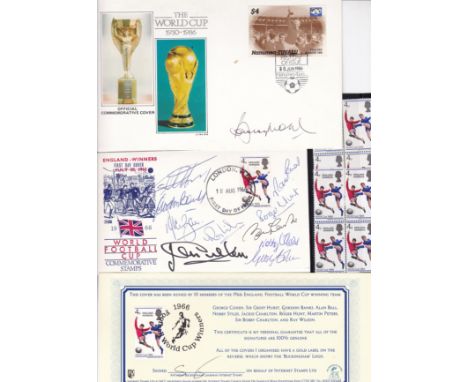 WORLD CUP 66   Two items,   First day cover with London postmark 18th August 1966, first day of issue, England Winners stamp 