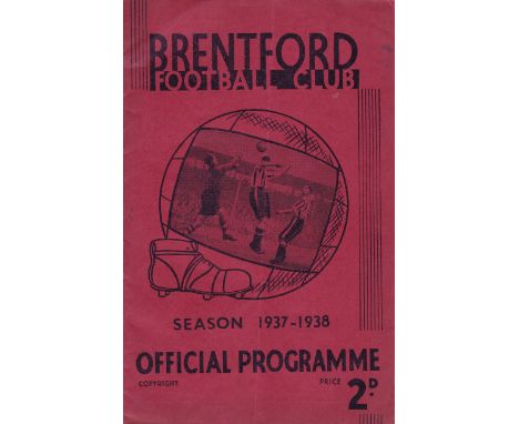 BRENTFORD - GRIMSBY 37-38   Brentford home programme v Grimsby, 2/4/1938, slight fold.  Generally good