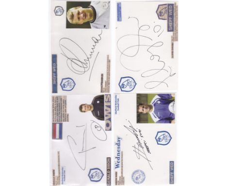 SHEFFIELD WEDNESDAY AUTOGRAPHS      A variety of items including programmes, magazine photos, white cards, programmes and pho