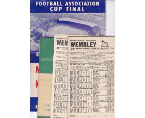 WEMBLEY      Five items: 1955 FA Cup Final songsheet with a horizontal fold, programme and ticket for 1948 Olympics 5/8/1948 