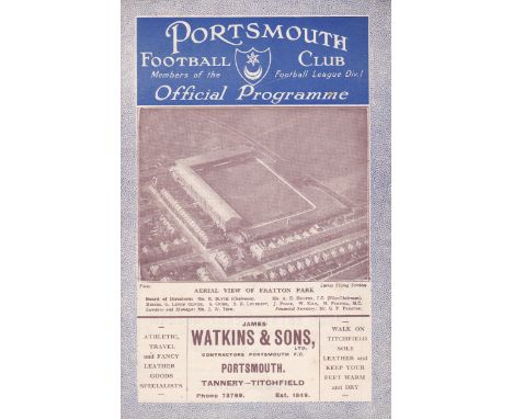 PORTSMOUTH - MANCHESTER UTD 1934    Portsmouth home programme v Manchester United, midweek Cup replay, 17/1/1934 . Portsmouth