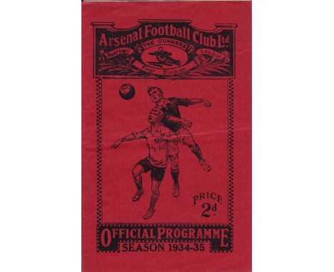 ARSENAL - SUNDERLAND 1935   Arsenal home programme v Sunderland, 9/3/1935, Arsenal won the title by four points from Sunderla