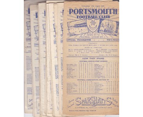 PORTSMOUTH   Collection of 21 home programmes, 6 x 49/50 Championship season , v Blackpool, Derby, Arsenal, Charlton, Middles