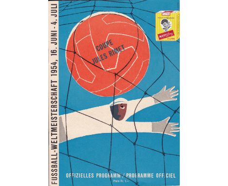 WORLD CUP 54   Official programme, Austria v Czechoslovakia, 19/6/54 in Zurich with advertising insert.  Good.  Generally goo