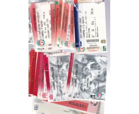 LIVERPOOL - TICKETS    Collection of 58 Liverpool home tickets and 8 aways (66). 1972 - 2006 in all competitions many in Euro