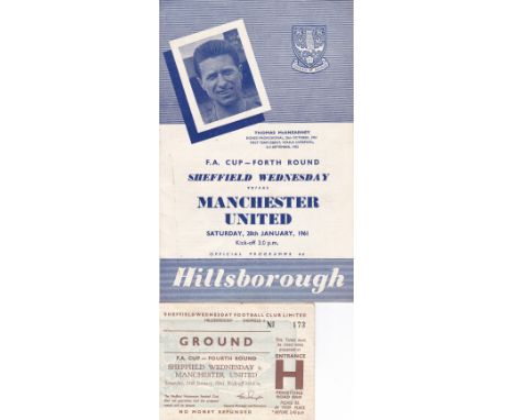 SHEFFIELD WEDNESDAY / MANCHESTER UTD    Two programmes from matches between Sheffield Wed and Manchester Utd from 1960/61 sea