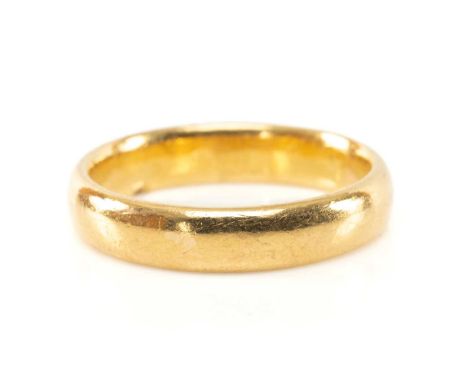 22CT GOLD WEDDING BAND, ring size T, 8.4gmsProvenance: private collection Bridgend County BoroughComments: light wear, viewin