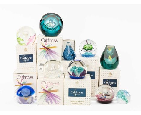 COLLECTION OF TEN CAITHNESS GLASS PAPERWEIGHTS including, 'Into the Light', 'The Lost World', edition (175/350), 'Floral Illu
