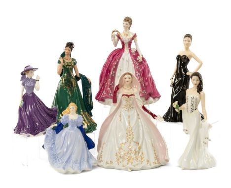 ASSORTED CHINA FIGURINES including, 'Jasmine' and 'Gabriella' from the Royal Doulton Pretty Ladies collection, 'Emily' and 'C