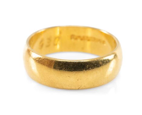 22CT GOLD WEDDING BAND, 5.8gProvenance: private collection Vale of GlamorganComments: Ring size K