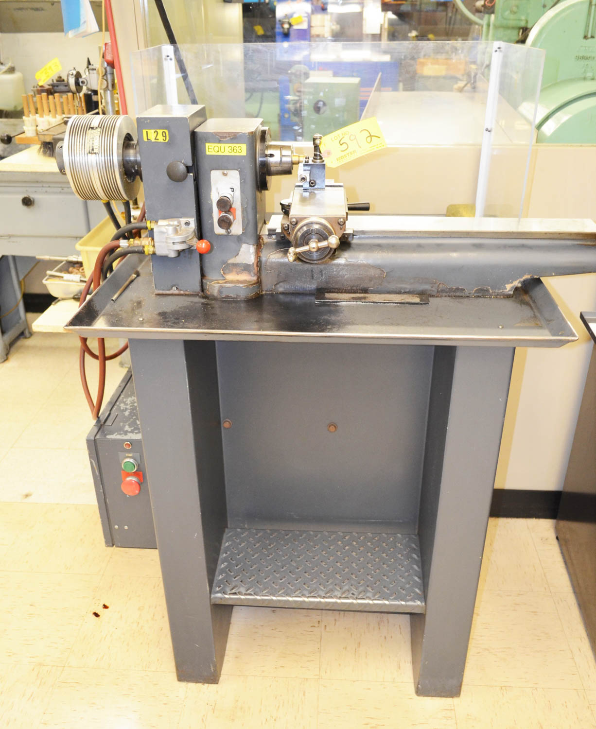 DUNHAM JEWELERS LATHE, WITH COMPOUND, AIR COLLET CLOSER