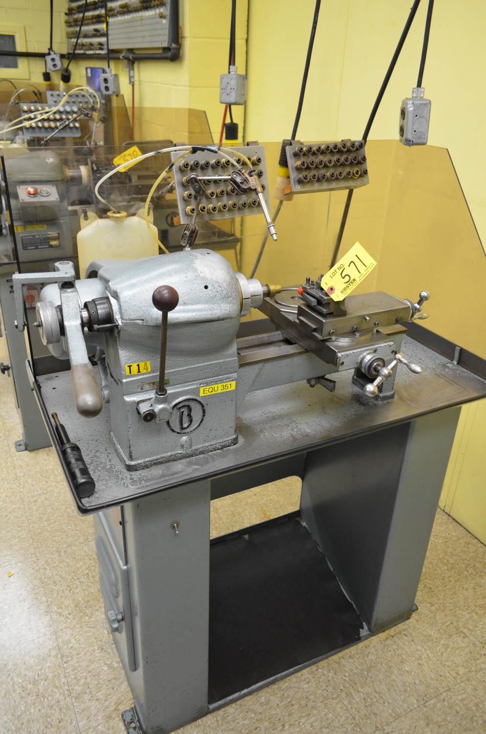 BENZINGER JEWELERS LATHE, WITH COMPOUND, COLLET CLOSER, ASSORTED RING COLLETS