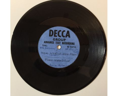 JIMI HENDRIX &amp; CURTIS KNIGHT - HOW WOULD YOU FEEL C/W YOU DON'T WANT ME 7" ACETATE (DECCA RECORDING). Amazing to uncover 