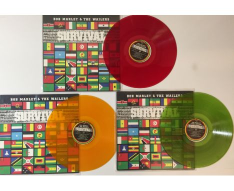 BOB MARLEY &amp; THE WAILERS - SURVIVAL LPs - COLOURED VINYL JAMAICAN PRESSINGS. Super hard to source are these 3 Tuff Gong c