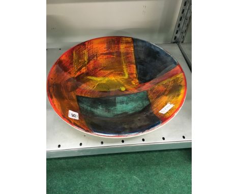 A Poole Pottery Living Glaze flared bowl, decorated in the Gemstones pattern.