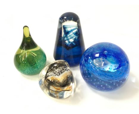 Four various modern glass Caithness paperweights.
(R13)