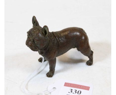 A modern bronzed model of a French bulldog, h.7cm