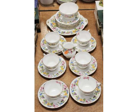 A Shelley bone china six-place setting part tea service, in the Spring Bouquet pattern, No.3651Condition report: Condition ap