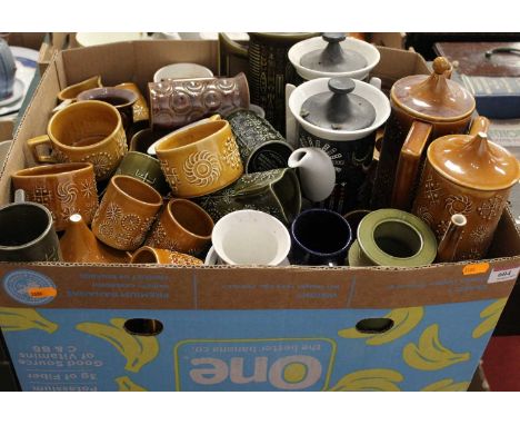 Two boxes containing a collection of various ceramics to include Portmeirion Totem pattern part tea serviceCondition report: 