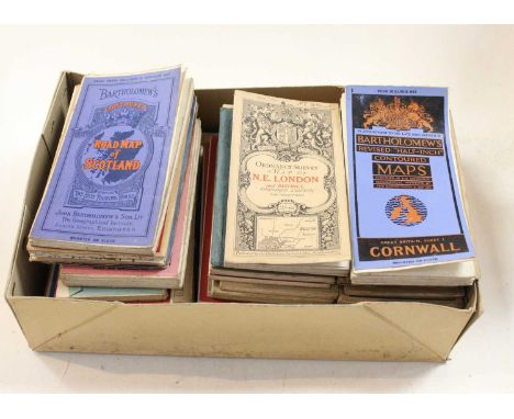 A collection of assorted maps to include Bartholomews Map of Scotland, Ordnance Survey map of North East London and District 