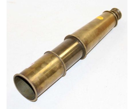 A lacquered brass four drawer telescope, marked Broadhurst Clarkson &amp; Co London 1942, max length 72cm