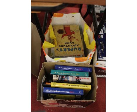 Two boxes containing a collection of various books, some relating to model railway collecting to include The Hornby Companion