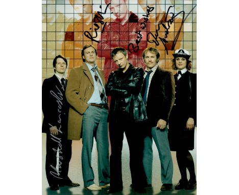 Ashes to Ashes multi signed 10x8 inch colour photo signatures include Philip Glenister, Dean Andrews and Marshall Lancaster. 