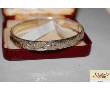 A silver bangle by Joshua Horton &amp; Son Chester 1890, 11.9gms