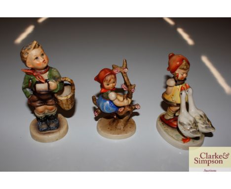 Three Goebel porcelain figure groups 