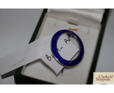 A Sterling silver enamel brooch by Arthur Johnson Smith, Birmingham 1916