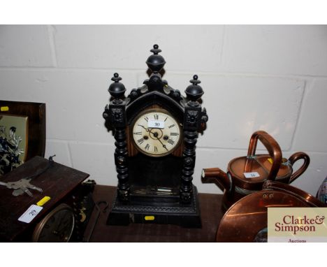 A late 19th Century Junghans mantel clock with visual pendulum 