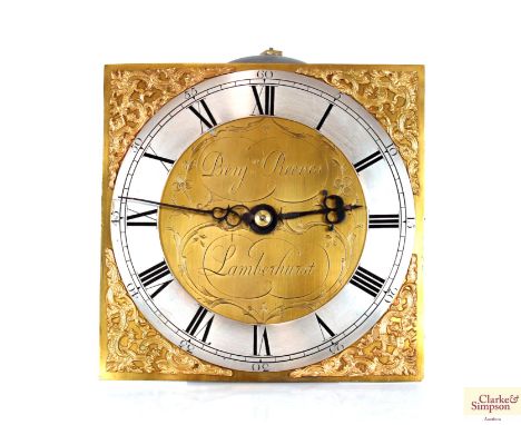 Benjamin Reeves, Lamberhusrt, oak longcase clock, brass and steel square dial, 30hour movement 