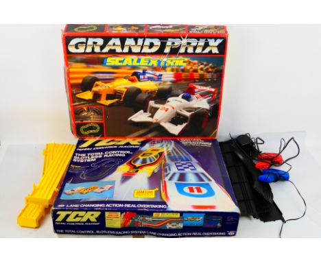 Scalextric - TCR - A TCR Lighted Jam Car Speedway set with cars, track and controllers, together with an incomplete Scalextri