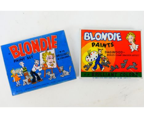 Blondie - Vintage Paint Tins / Pallets. A selection of Two vintage 1952  Blondie Tin Paint Sets made by The American Crayon C
