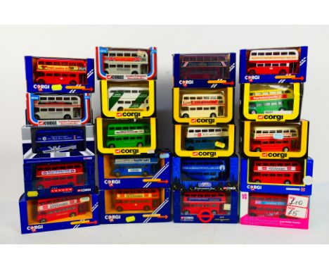 Corgi - 20 x boxed AEC Routemaster bus models including a Hospital Radio livery model, a Mary Poppins livery bus, a British E