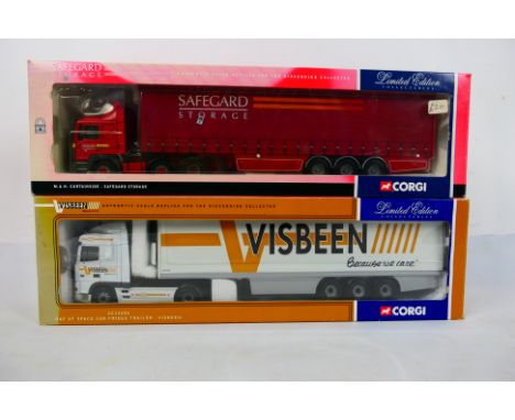 Corgi - Two boxed diecast 1:50 scale Limited Edition model trucks. Lot consists of CC213205 DAF XF Space Cab Fridge Trailer '