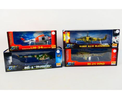 Winged Ace - Easy Model - Four boxed 1:72 scale assembled and painted polystyrene model helicopters from Easy Model (Winged A