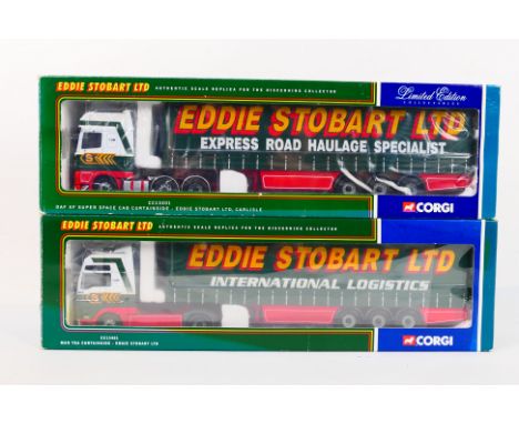 Corgi - Two boxed diecast 1:50 scale Limited Edition model trucks in Eddie Stobart liveries. Lot consists of CC13401 MAN TGA 