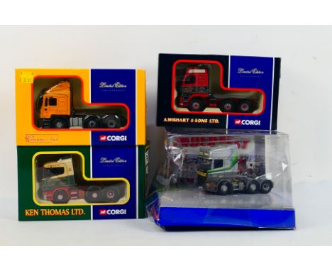 Corgi - Four boxed Limited Edition diecast tractor units. Lot includes CC12705 ERF ECS  'Jack Richards'; CC12214 Scania 4 Ser
