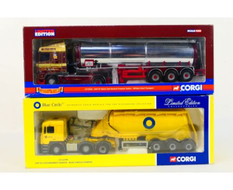 Corgi - Two boxed diecast 1:50 scale Limited Edition model trucks. Lot consists of 'Hauliers of Renown' CC13222 DAF XF Space 