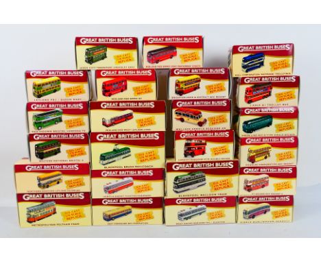 Atlas Editions - A boxed fleet of 22 diecast 1:76 scale model buses from the Atlas Editions 'Great British Buses' series. Lot